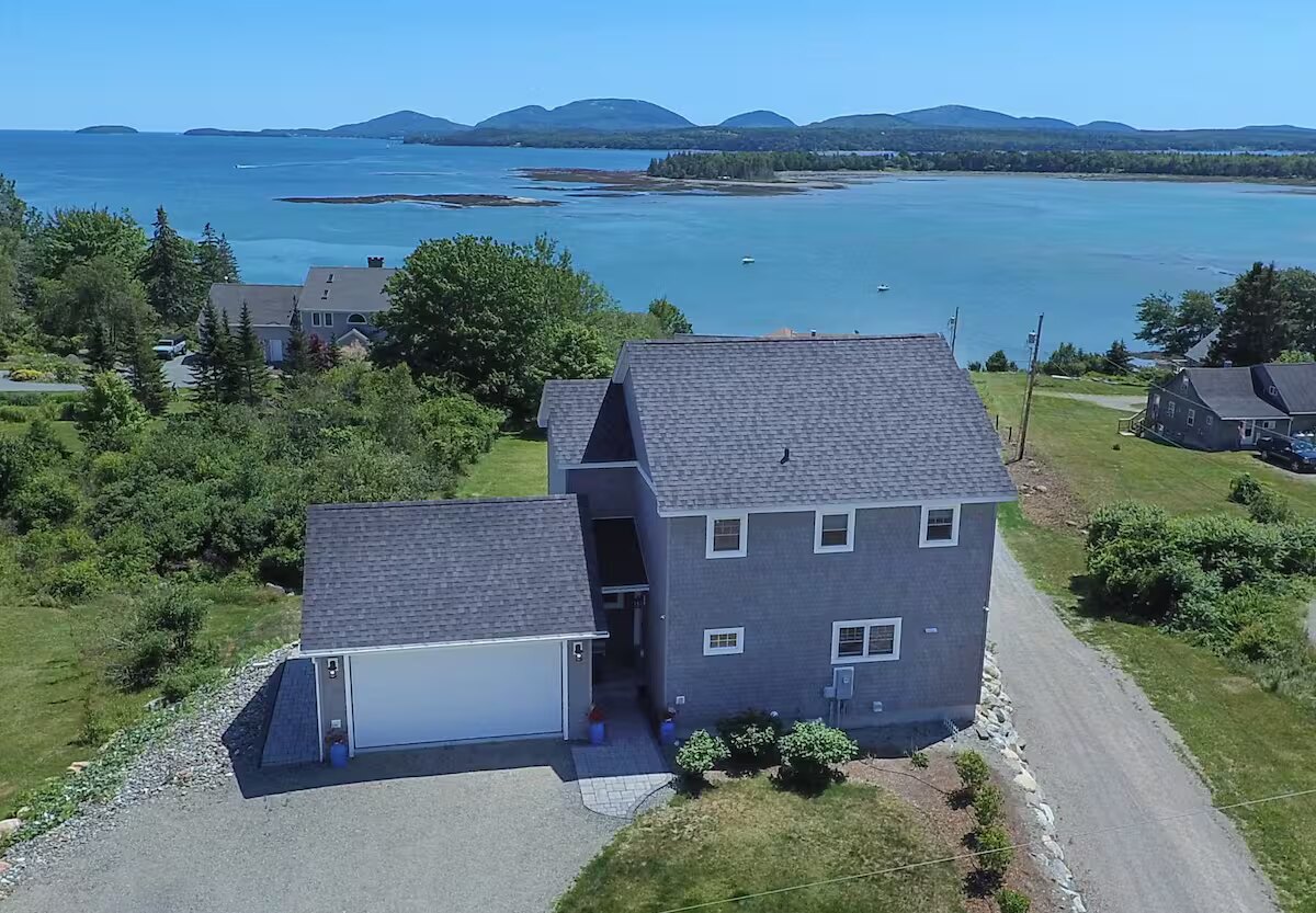 The Lamoine Airbnb overlooking Frenchman Bay and the Acadia mountains